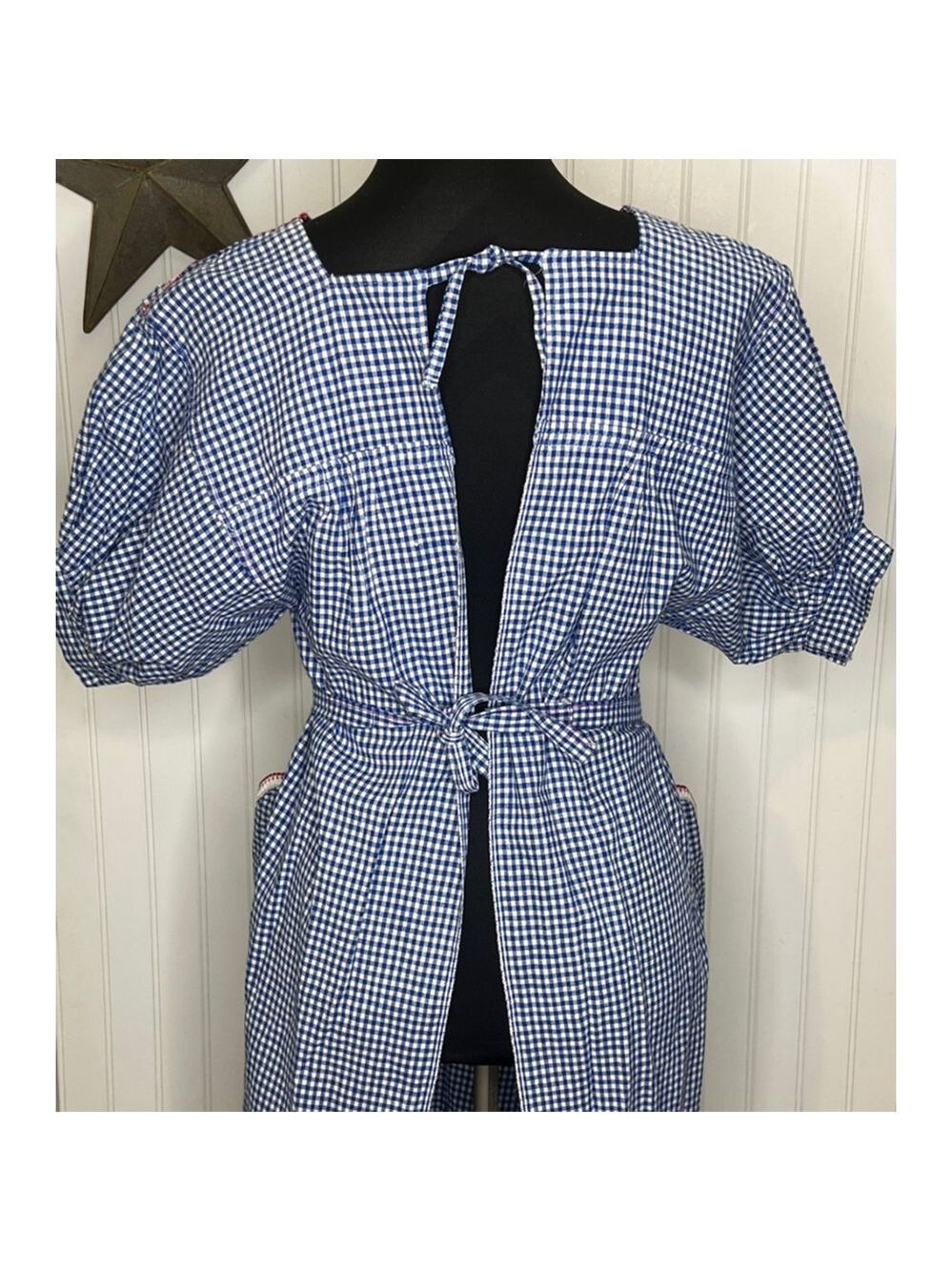 Vintage 70’s Gingham Apron Dress - Picture 6 of 8